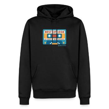 1938 Vintage Vintage Retro Cadeau D’anniversaire - Sweat à capuche Premium bio Homme - noir - Devant - Nico (187cm)