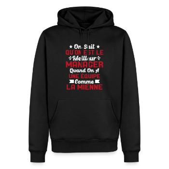 Meilleur Chef a une équipe comme la mienne - Sweat à capuche Premium bio Homme - noir - Devant - Nico (187cm)
