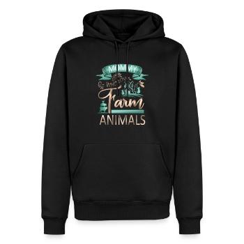 Mama, die Nutztiere liebt - Kuhschwein-Ziegenliebhaber - Männer Premium Bio Hoodie - Schwarz - Vorne - Nico (187cm)