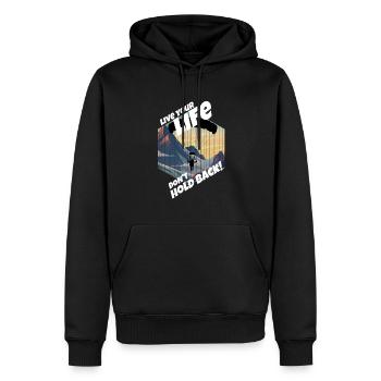 Parachutisme - Ventilateurs de parachute - Sweat à capuche Premium bio Homme - noir - Devant - Nico (187cm)