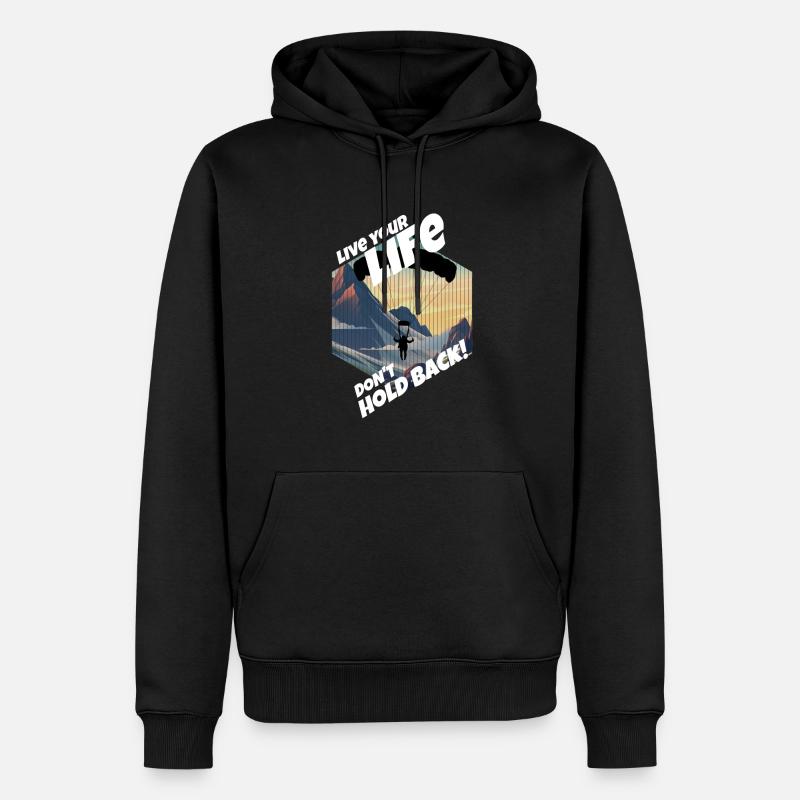 Parachutisme - Ventilateurs de parachute - Sweat à capuche Premium bio Homme - noir