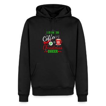 Je cours sur le café et la joie de Noël drôle de dire - Sweat à capuche Premium bio Homme - noir - Devant - Nico (187cm)