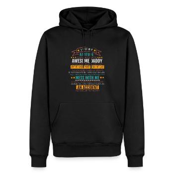 Je tire mon attitude de mon papa génial - Sweat à capuche Premium bio Homme - noir - Devant - Nico (187cm)