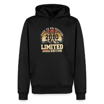 Aged to perfection Made in 2010 - Men’s Premium Organic Hoodie - black - Front - Nico (187cm)