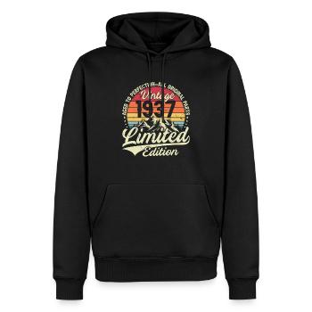Cadeau D'anniversaire Vintage 1937 Édition Limitée - Sweat à capuche Premium bio Homme - noir - Devant - Nico (187cm)