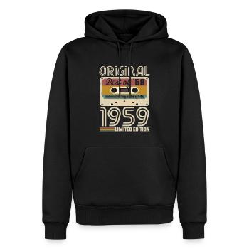 Vintage Geburtstag Original Geschenkidee 1959 - Männer Premium Bio Hoodie - Schwarz - Vorne - Nico (187cm)