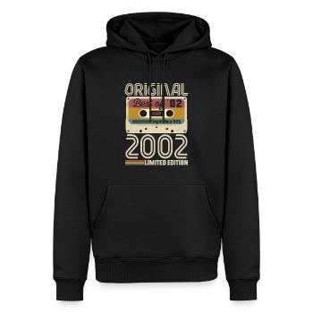 Vintage Geburtstag Original Geschenkidee 2002 - Männer Premium Bio Hoodie - Schwarz - Vorne - Nico (187cm)