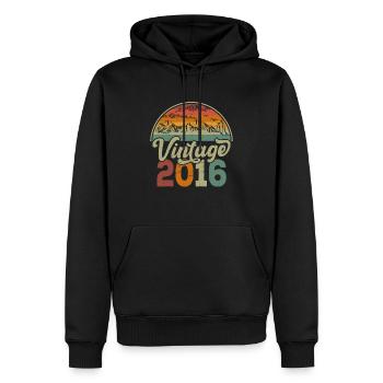 Jahrgang 2016 - Männer Premium Bio Hoodie - Schwarz - Vorne - Nico (187cm)