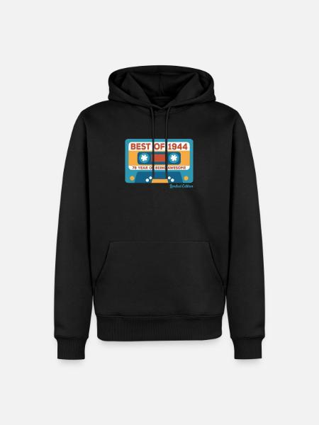 1944 Vintage Vintage Retro Cadeau D’anniversaire - Sweat à capuche Premium bio Homme - noir