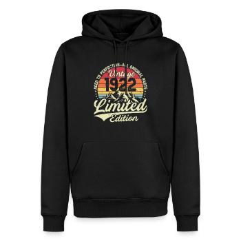 Vintage 1922 Anniversary Gift Idea Kings Cool - Men’s Premium Organic Hoodie - black - Front - Nico (187cm)