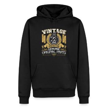 Vintage 23 ans - cadeau d'anniversaire 23 ans !!! - Sweat à capuche Premium bio Homme - noir - Devant - Nico (187cm)