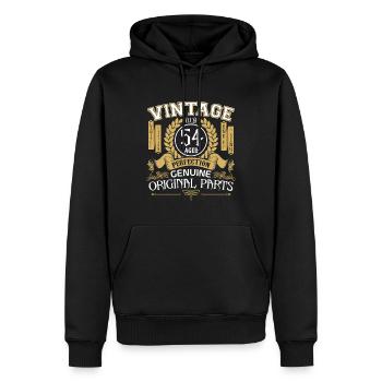 Jahrgang 54 Jahre - Geburtstagsgeschenk 54 Jahre - Männer Premium Bio Hoodie - Schwarz - Vorne - Nico (187cm)