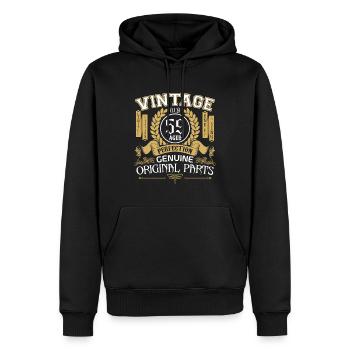 Vintage 59 ans - cadeau d’anniversaire 59 ans - Sweat à capuche Premium bio Homme - noir - Devant - Nico (187cm)