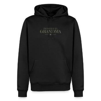 Promu à l’annonce de grossesse de grand-mère - Sweat à capuche Premium bio Homme - noir - Devant - Nico (187cm)
