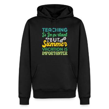 L’enseignement est important mais les vacances d’été - Sweat à capuche Premium bio Homme - noir - Devant - Nico (187cm)