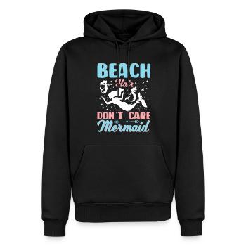 Beach hair doesn't care about mermaid - Men’s Premium Organic Hoodie - black - Front - Nico (187cm)
