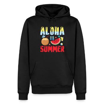 Aloha Summer - Vacances d’été - Sweat à capuche Premium bio Homme - noir - Devant - Nico (187cm)