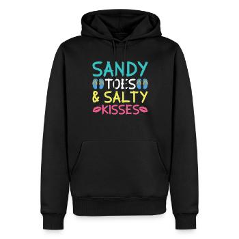 Sandy Toes Salzige Küsse - Lustiger Strandtag - Männer Premium Bio Hoodie - Schwarz - Vorne - Nico (187cm)