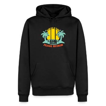 Coucher de soleil sur le sable Paix intérieure - Sweat à capuche Premium bio Homme - noir - Devant - Nico (187cm)