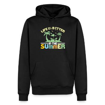 Life is better in summer - summer holidays - Men’s Premium Organic Hoodie - black - Front - Nico (187cm)
