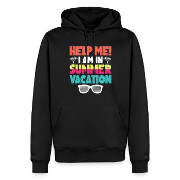 Aidez-moi Je suis en vacances d’été - Sweat à capuche Premium bio Homme - noir - Devant - Nico (187cm)