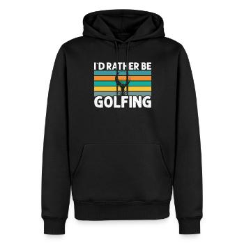 Ich Wäre Lieber Golfen - Golfer - Männer Premium Bio Hoodie - Schwarz - Vorne - Nico (187cm)