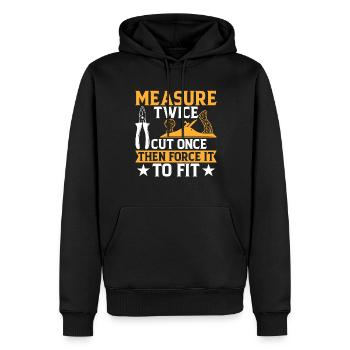 Drôle de dicton DIY - Sweat à capuche Premium bio Homme - noir - Devant - Nico (187cm)