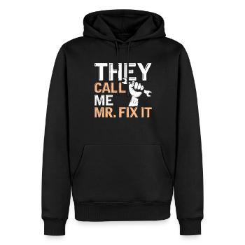 Ils m’appellent Mr. Fix It - Funny DIY - Sweat à capuche Premium bio Homme - noir - Devant - Nico (187cm)