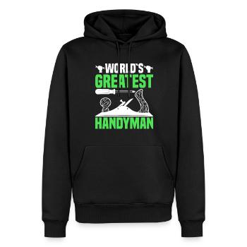 Le plus grand artisan du monde - artisans - Sweat à capuche Premium bio Homme - noir - Devant - Nico (187cm)