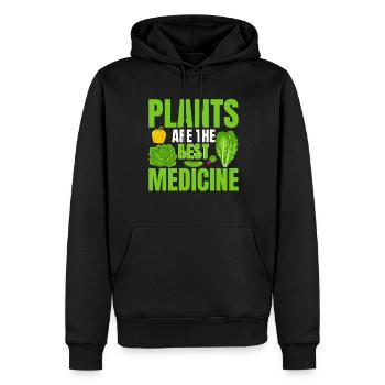 Les plantes sont le meilleur remède - végétariens - Sweat à capuche Premium bio Homme - noir - Devant - Nico (187cm)