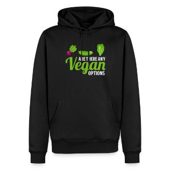 Gibt Es Vegane Optionen - Vegan - Männer Premium Bio Hoodie - Schwarz - Vorne - Nico (187cm)