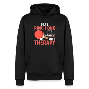 Spielen Sie Ping Pong Es Ist Billiger Als Therapie - Männer Premium Bio Hoodie - Schwarz - Vorne - Nico (187cm)