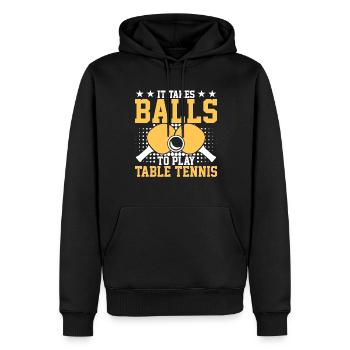 Il faut des balles pour jouer au tennis de table - Sweat à capuche Premium bio Homme - noir - Devant - Nico (187cm)