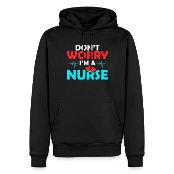 Keine Sorge Ich Bin Eine Krankenschwester - Männer Premium Bio Hoodie - Schwarz - Vorne - Nico (187cm)