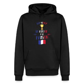Ramenez La Coupe Cadeau Supporters Français - Sweat à capuche Premium bio Homme - noir - Devant - Nico (187cm)
