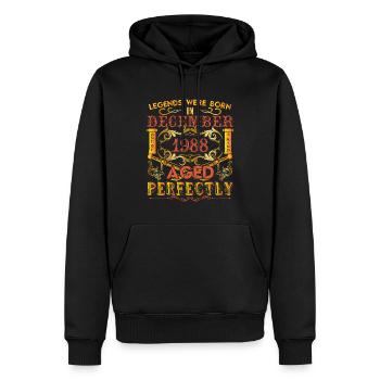 Dezember 1988 - Geburtstag 1988 wurden Legenden geboren. - Männer Premium Bio Hoodie - Schwarz - Vorne - Nico (187cm)