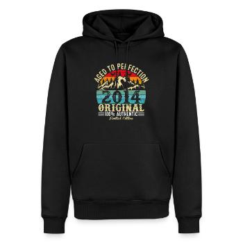 Perfekt gealtert 2014 Original - Männer Premium Bio Hoodie - Schwarz - Vorne - Nico (187cm)