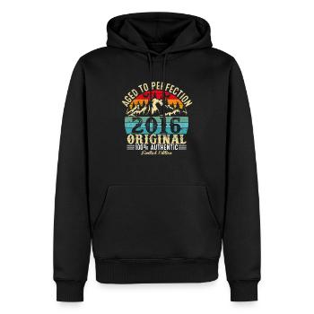Perfekt gealtert 2016 Original - Männer Premium Bio Hoodie - Schwarz - Vorne - Nico (187cm)