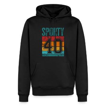 40. Geburtstag 40 Jahre alt Sportliche 40 - Männer Premium Bio Hoodie - Schwarz - Vorne - Nico (187cm)