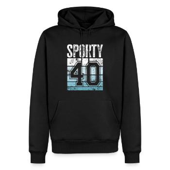 40. Geburtstag 40 Jahre alt sportliche 40 - Männer Premium Bio Hoodie - Schwarz - Vorne - Nico (187cm)