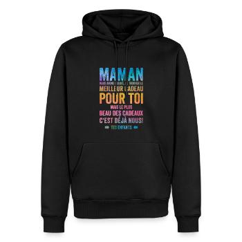 Maman Meilleur Cadeau C'est Nous Enfants - Sweat à capuche Premium bio Homme - noir - Devant - Nico (187cm)