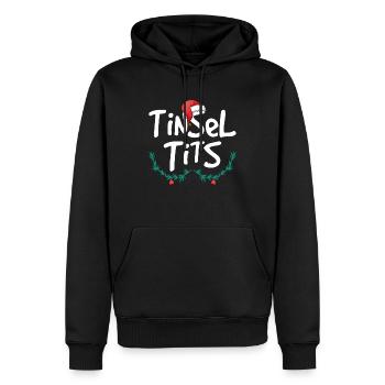 Frauen Lametta Titten Lustige Weihnachten - Männer Premium Bio Hoodie - Schwarz - Vorne - Nico (187cm)