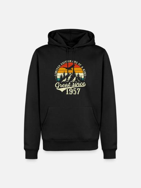 Einzigartig seit 1957 - Männer Premium Bio Hoodie - Schwarz