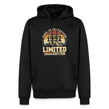 Einzigartig seiner Art seit 1992 - Männer Premium Bio Hoodie - Schwarz - Vorne - Nico (187cm)