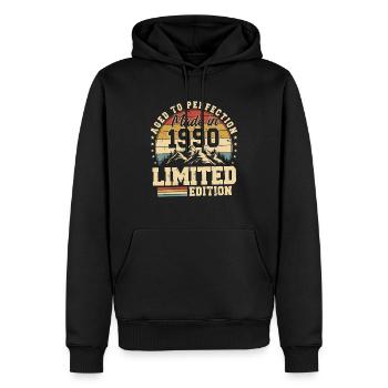 Einzigartig seit 1990 - Männer Premium Bio Hoodie - Schwarz - Vorne - Nico (187cm)