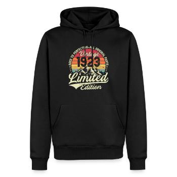 Vintage Geburtstagsgeschenk 1923 Limited Edition - Männer Premium Bio Hoodie - Schwarz - Vorne - Nico (187cm)