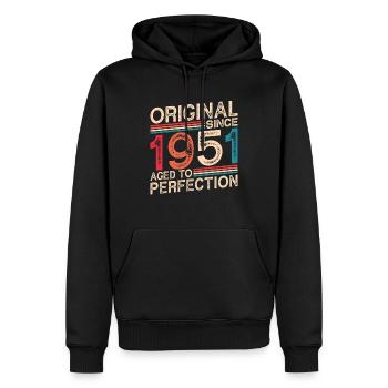Original since 1951 Aged to perfection - Men’s Premium Organic Hoodie - black - Front - Nico (187cm)