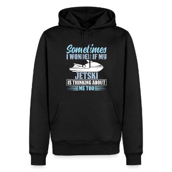 Manchmal Frage Ich Mich Ob Mein Jetski Daran Denkt - Männer Premium Bio Hoodie - Schwarz - Vorne - Nico (187cm)
