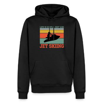 Das Leben Ist Einfach, Fügen Sie Einfach Jetskiing - Männer Premium Bio Hoodie - Schwarz - Vorne - Nico (187cm)