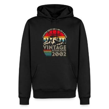 Original-Jahrgang im Jahr 2002 - Männer Premium Bio Hoodie - Schwarz - Vorne - Nico (187cm)